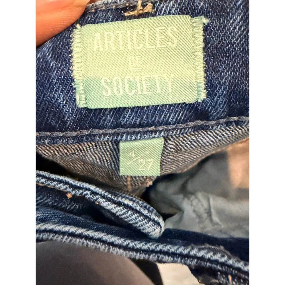 Articles of Society The Smith Jeans Womens 4/27 Blue High Rise Relaxed Deep Lake